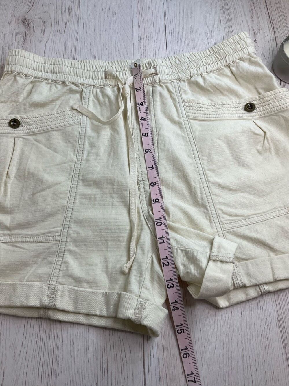 Anthropologie Amaya Utility Shorts Cream size Small - Picture 6 of 10